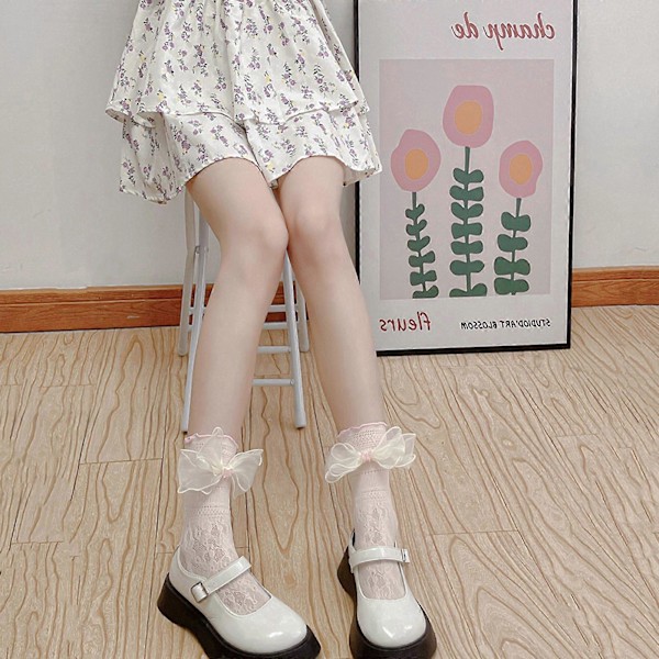 JK Strumpor Slouch Strumpor Lolita Rosetter Strumpa Calcetines Lösa Jk Strumpa