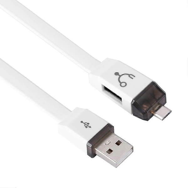 3 i 1 Micro USB Host Strömdelare Synkroniseringsladdningsdatakabel OTG-kontakt för PC Smartphone