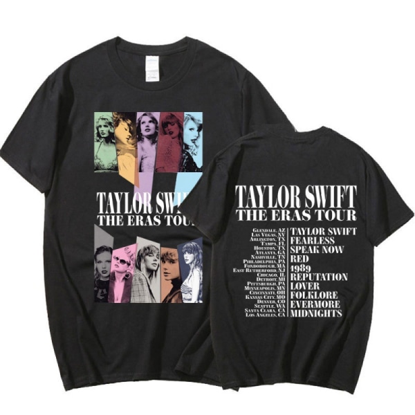 Black Multi-Style Taylor Swift Fan T-Shirt Trykt T-Shirt Skjorta Pullover Vuxen Collection Taylor Swift T-shirt tilgængelig i forskellige stilarter style 8 S