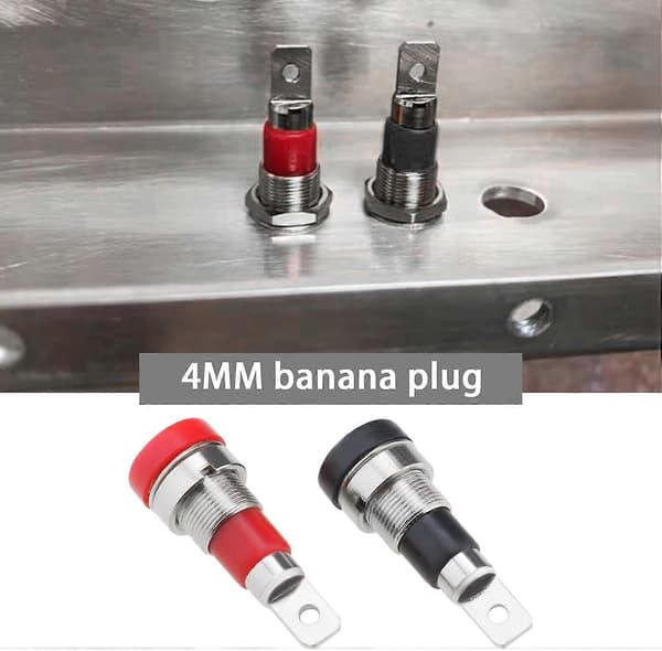 Bananstikforbindelse - 10 stk. 4 mm hun Audio Højttaler Testforbindelse (5 sorte, 5 røde)