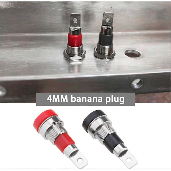 Bananuttag - 10 Stycken 4mm Hona Ljud Högtalare Testkontakt (5 Svart, 5 Röd)