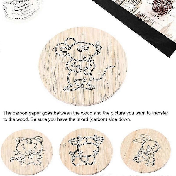 100 Ark Karbonpapir, Sort Grafitpapir Til Overførsel Af Mønstre På Træ, Papir, Lærred Og Ot