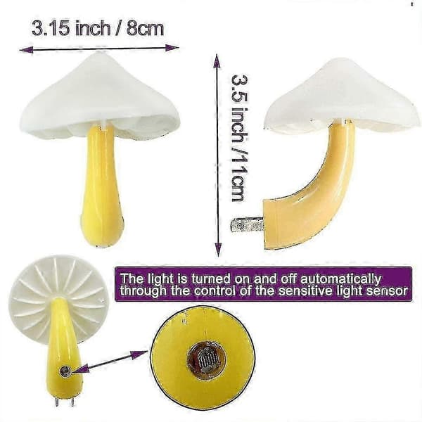 3-pack LED-svamp nattlampa med sensor, 7 färger
