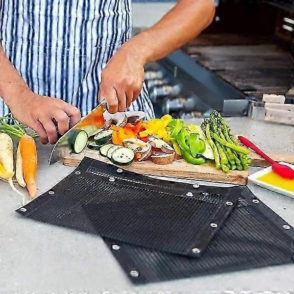 2-pak Grillpose / Netposer til Grilning - Forskellige Størrelser Sort