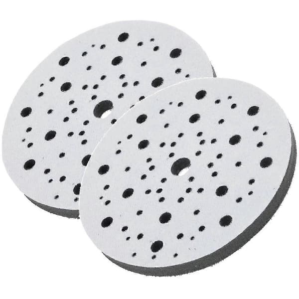 2-pak Interface Pads 150 mm 6 tommer 70 huller Blød Svampebuffer Bagplade til Excentersliber Poleringsværktøj Tilbehør Black & white