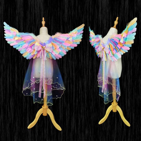 Angel Wings Kostume Til Voksne Kvinder Børn Jul Suitable For Height 120-170cm