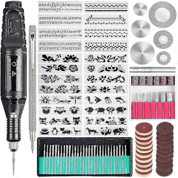 Black Friday 108 Delars Elektrisk Gravyrverktygssats, Multifunktionell Sladdansluten Mini Gravyrpenna DIY Verktygsset(