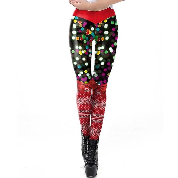 Kvinner Leggings Mote 3d digitalt trykk Juleleggings Morsomt Sexy trykt Elastisk Jul Skinny Leggings Gotisk SKDK096 L