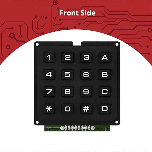 4x4 Tastatur MCU Board Tastatur Moduler med 16 Taster 4x4 Trykknapper Ekstern Tastatur Array Knap Tastatur