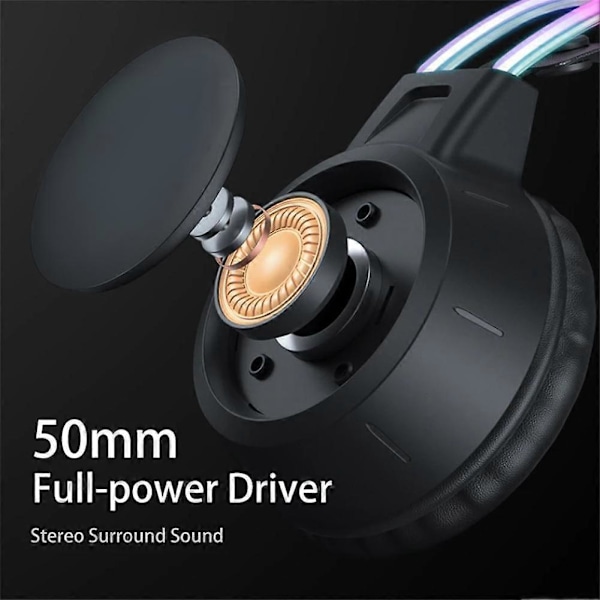 X15 Pro Onikuma RGB Hodetelefoner med HD Fleksibel Mikrofon 3.5mm Gaming Øretelefoner Kompatible for Xbox PS5 PS4 Switch