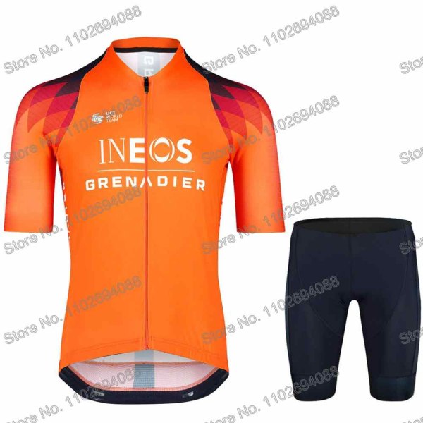 Ineos Grenadier 2023 Set Kesä Lyhythihainen Pyöräilyvaatteet Miesten Maantiepyöräpaita Puku MTB Polkupyörän ruokalappu shortsit 10 XL