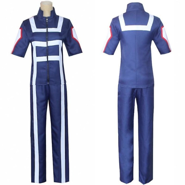 Anime My Hero Academia Iida Tenya Todoroki Shoto Cosplay Gym Outfit Overdele Bukser Paryk Halloween Karneval Festkostumer Costumes with wigs L