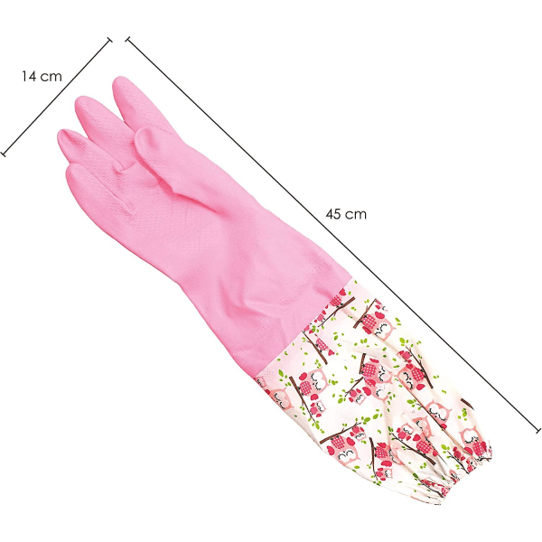 Par gummihansker for rensing av tjernrenneavløp - lang arm Pink