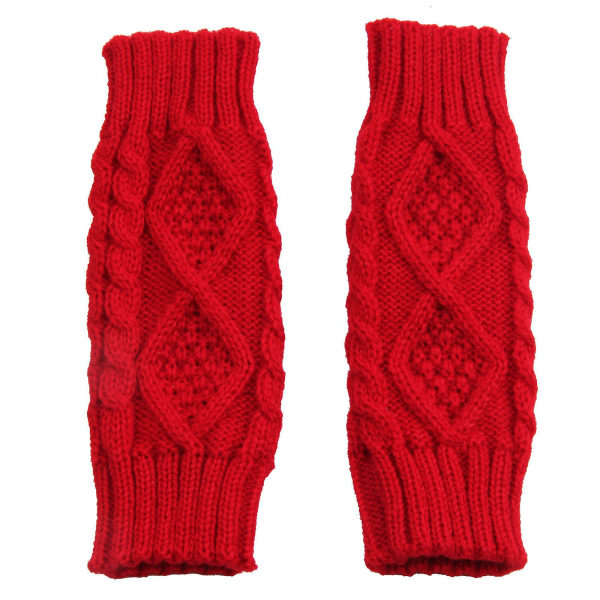Kvinder strikket halvfinger handsker vintervarmer håndledsarm hånd lange fingerløse vanter Red Diamond