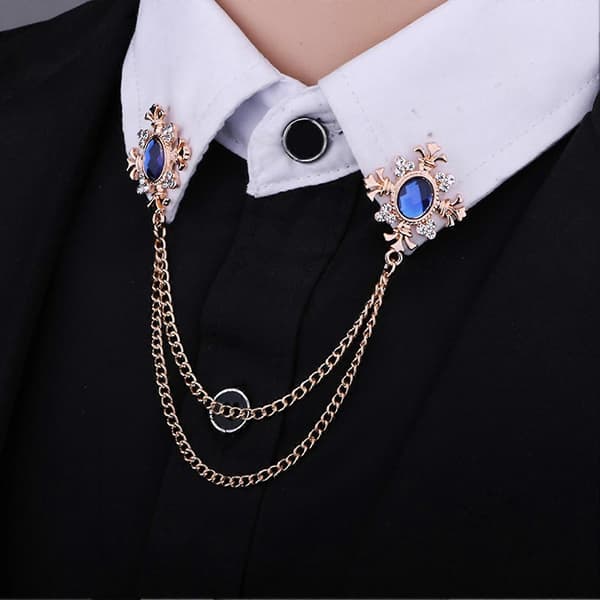Unisex Rhinestone Decor Kæde Kvast Tøj Broche Til Fest E
