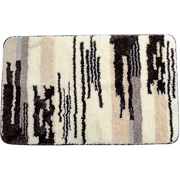 Tflycqsmall Bademåtte 16x24 brune badeværelsestæpper Skridsikkert mikrofiber Blødt brunt og gult tæppe Vaskbart