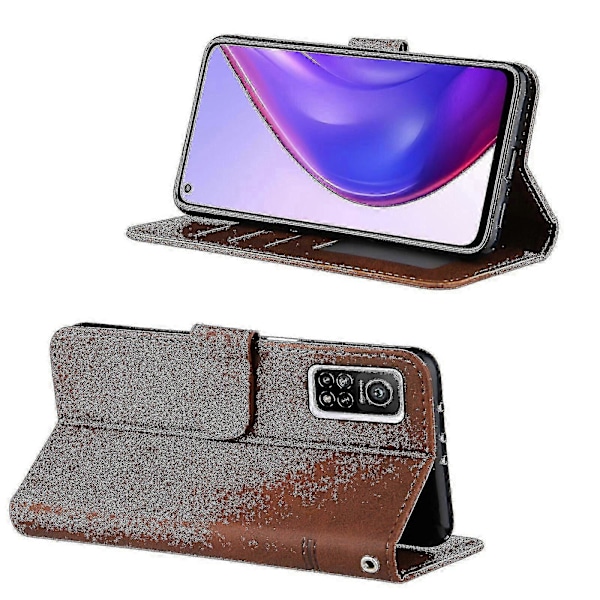 Xiaomi Mi 10t/10t Pro Fodral Läder Folio Omslag Magnetisk Premium Etui Coque - Brun