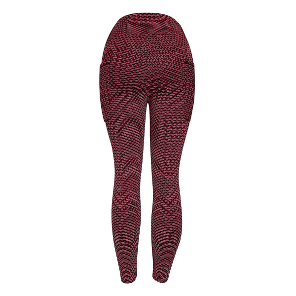 Tflycq Stretch Yoga Leggings for Kvinner - Trening, Løping, Treningssenter, Sportslige Lange Bukser Red L