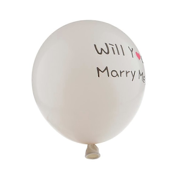 Set med 10 st Vita Bröllopsballonger, ''Vill du gifta dig med mig''-ballonger för Bröllop