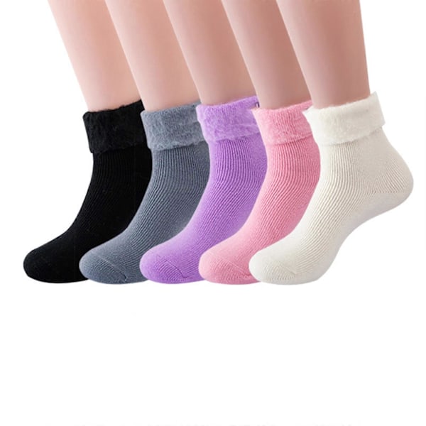 3 Par Extra Varma Supermjuka Termiska Sängsockor för Dam, Fluffiga Strumpor Dam Perfekt för Kalla Kvällar - Fleecefoder, Mysiga, Bekväma
