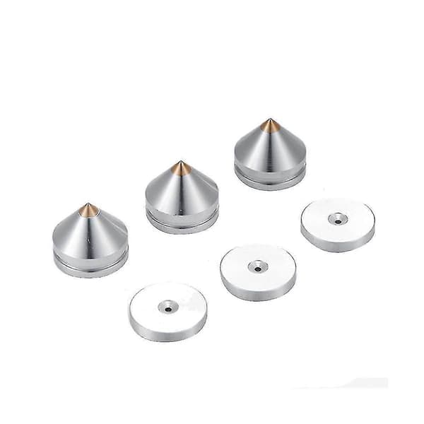 8-pack Högtalarstativfötter Metallspikar Konformade Golvspikar Silver