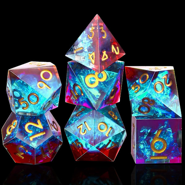 Nya modeller Dnd Tärningar D&d Skarpa Genomskinliga Tärningsset, 7st Bordsrollspel Tärningar, D20 D12 D10 D8 D6 D4