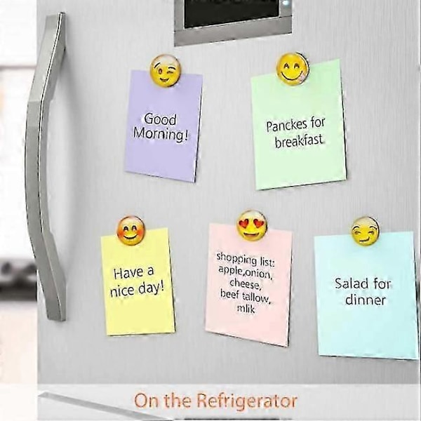 12 kpl Emoji Magneetti 3D Lasi Hymynaama Jääkaappimagneetti Vahva Kiinnitys