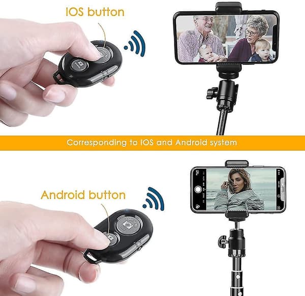 2 stk. Bluetooth Kamera Fjernkontroll - Bluetooth Fjernkontroll for iPhone og Android-telefoner