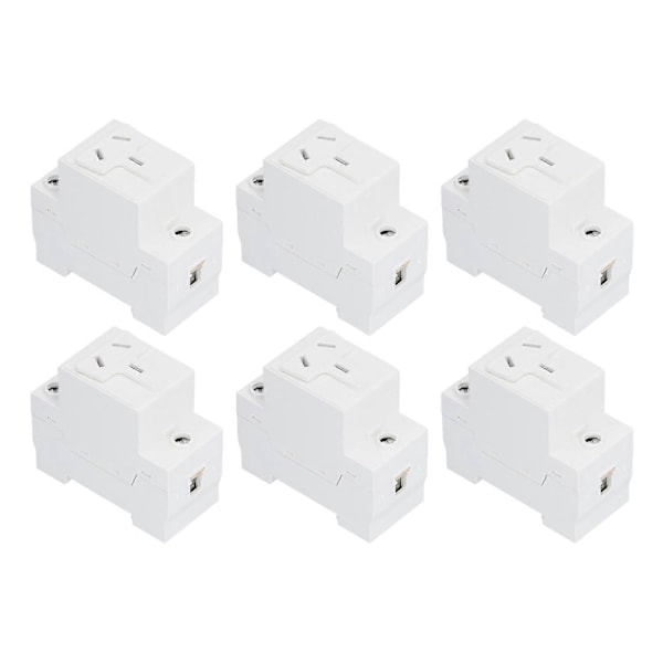 6 kpl BERM Pistorasia Modulaarinen Katkaisija Din-kiskoon Asennettava Pistorasia Sähkölaitteet 250V 10‑16A