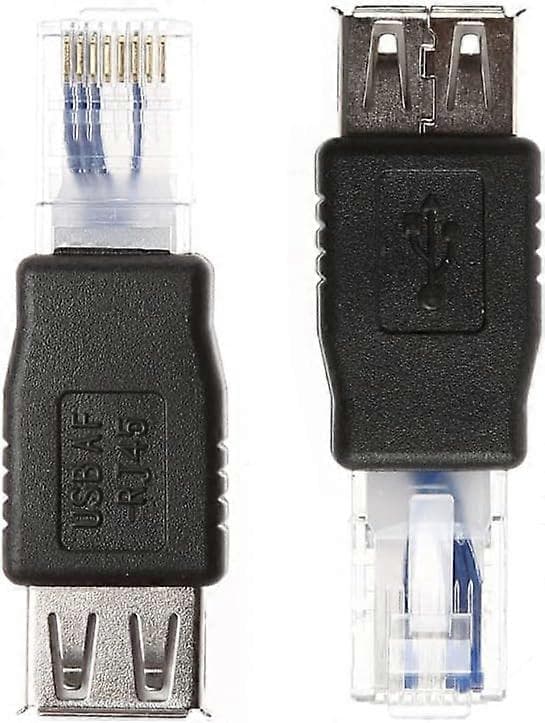 Ethernet til USB-adapter, 2 stk. USB til Ethernet-adapter, RJ45 Ethernet hann til USB hunn-konverter