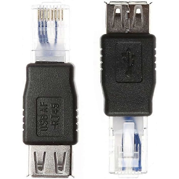 Ethernet-USB-sovitin, 2 kpl USB-Ethernet-sovitin, RJ45 Ethernet-uros-USB-naarasmuunnin