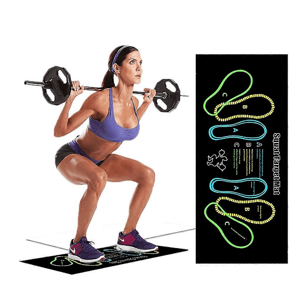 Squat Guide Måtte Squat Trin Positioner Knæ Måtte med Fod Position Måtte, Trænings Squats Ben Muskel Mål
