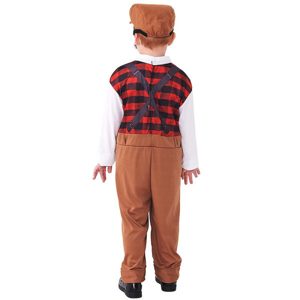 Barns Halloween Party Old Man Farfar Cosplay kostym Brown 2-4 Years