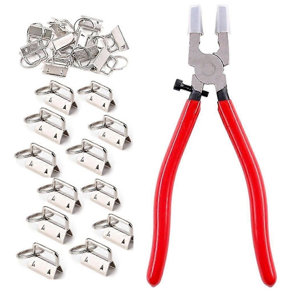 50 Stykker 2,54 cm Nøkkelringbeslagsett Med Splittringer Tang Haleklemmer For Bagasje Armbånd Klemme Lanyard Nøkkelring DIY Lagingsutstyr