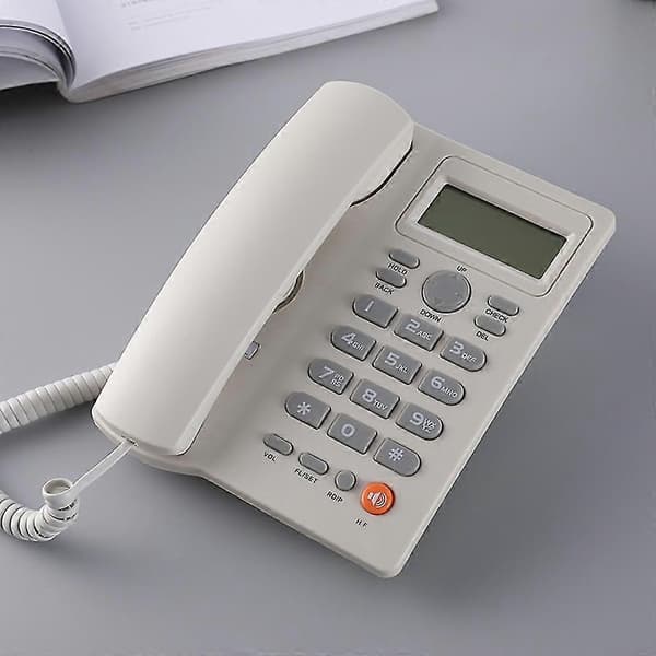 Fasttelefon med ledning, stor knappetelefon med nummerpresentasjon