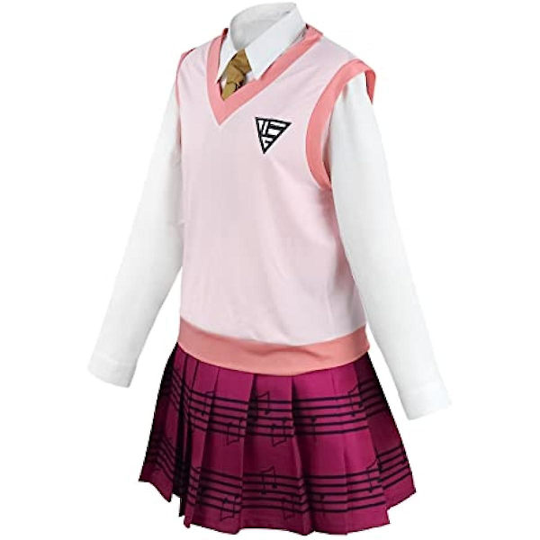 Da-nganronpa V3 Cosplay Kostym Akam-atsu Ka-ede Anime Cosplay Outfit Uniform Kläder Skjorta Kjol Kvinnor Fest Halloween Kostym XL