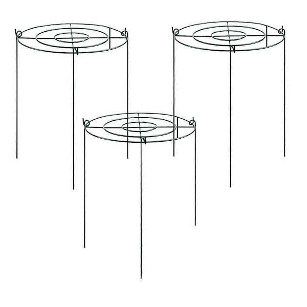 3 Set Pionstöd, Växtstöd med Ringar och 4 Ben, Växtstöd, Starkt Blomstöd