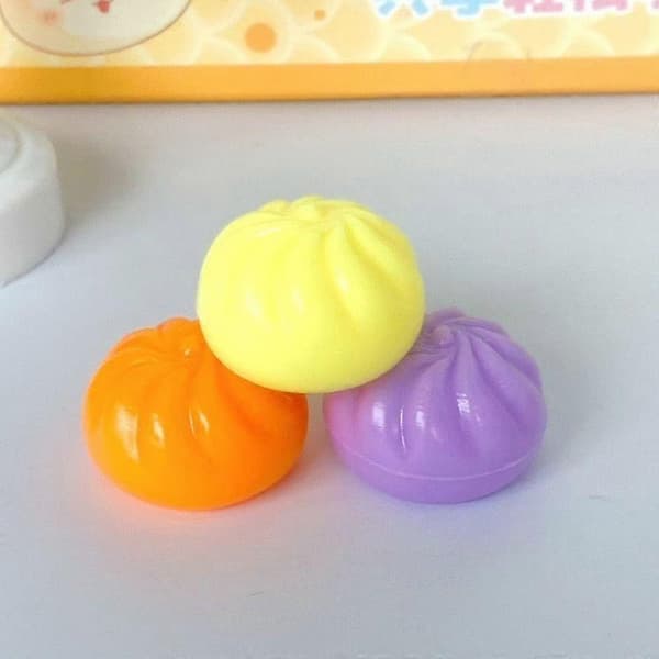 Søde Mini Flødebolle Squishies med Damperboks Langsom Stigning Sensorisk Legetøj til Stresslindring, Blød Silikone Fidget Bold, Sikker mod Angst & Fokus, Gaveklar 2PCS