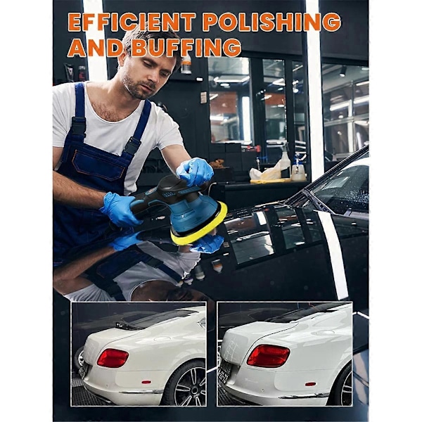 Ordless Bilpoleringsmaskin 8 Gir Justerbar Auto Elektrisk Voksing Sanding Forsegling Glasur Verktøy Passer Makita