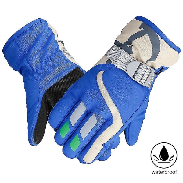 Termiske skihansker Barn Barn Vinter Fleece Vanntett Varm Barn Snowboard Snøhansker 3 Fingre For Ski Riding 0 to 5 years