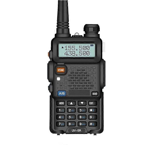 1.5\" LCD 5W 144~146MHz / 430~440MHz Dual Band Walkie Talkie med 1 LED-ficklampa Svart
