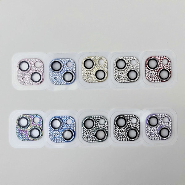 2 st Bling Metallskydd för iPhone 15 Pro Max/ 15 Ultra/15 Pro Kameralinsskydd, Glitter Diamant Linsskyddsglas Skärmskyddstillbehör
