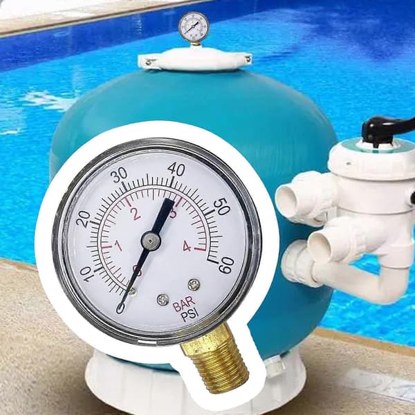 Leach Tryckmätare 1/4\" NPT Ventiler Leach Tillbehör Robust Pool