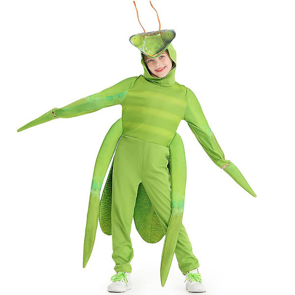 Kids Insect Bug Fancy Dress Halloween Cosplay Praying Mantis kostume til barn 10-12 Years Old