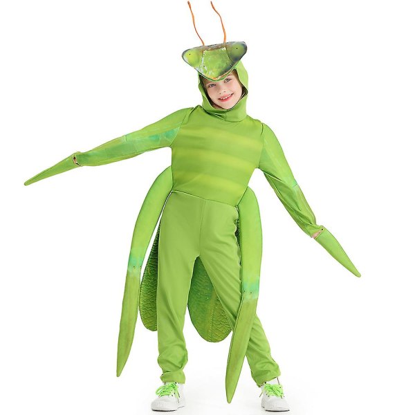 Kids Insect Bug Fancy Dress Halloween Cosplay Praying Mantis kostym för barn 7-9 Years Old