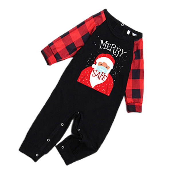Jul familie matchende pyjamas sett nisse rutete printet pyjamas hjemmeklær for voksne menn kvinner babyer barn Baby S