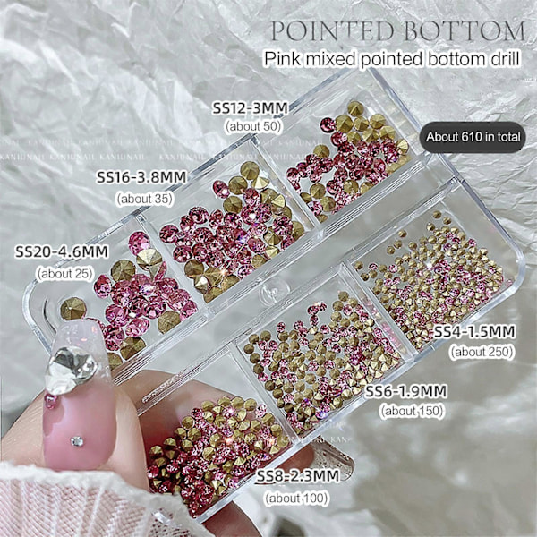 Negle Rhinestones Klare Negle Ædelstene 3d Neglekunst Dekorationer Neglesmykker Spids Bagside Neglekrystaller Manicure Tilbehør sø blå
