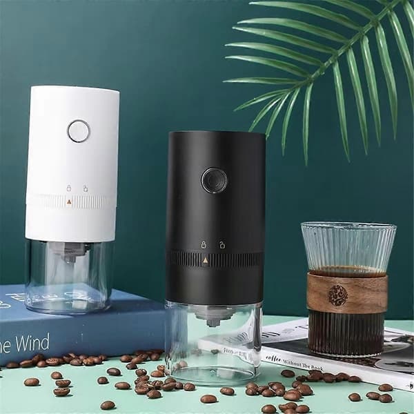 Kaffekvern TYPE C USB-lading Keramisk Malekjerne Bønner Svart