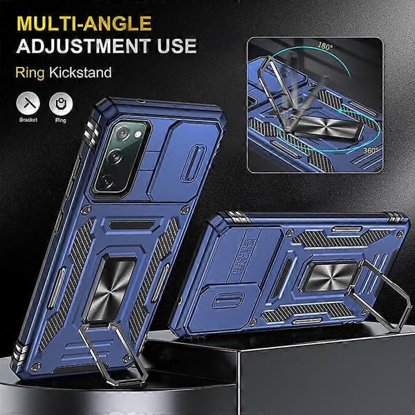 För Samsung Galaxy S20 FE Armor PC + TPU Kameraskydd Mobilskal