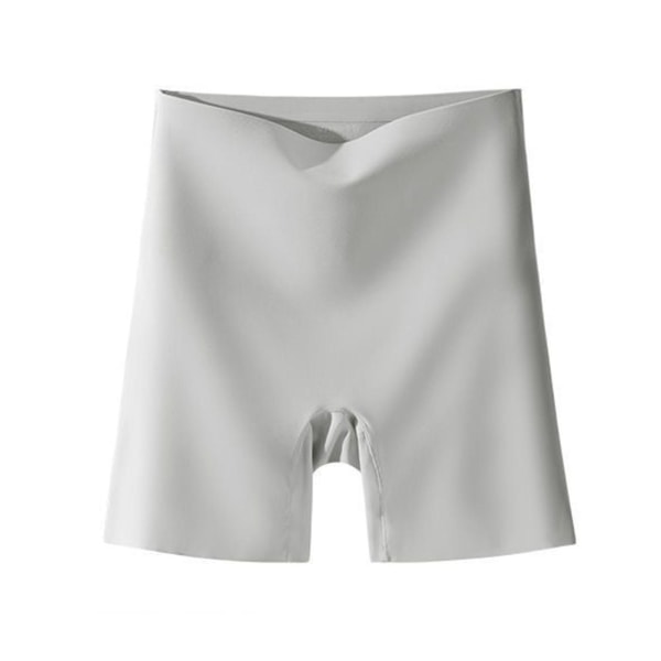 Hög midja Seamless säkerhetsshorts Enfärgad buken Höft hissshorts för kvinnor lår bantning Gray 2XL